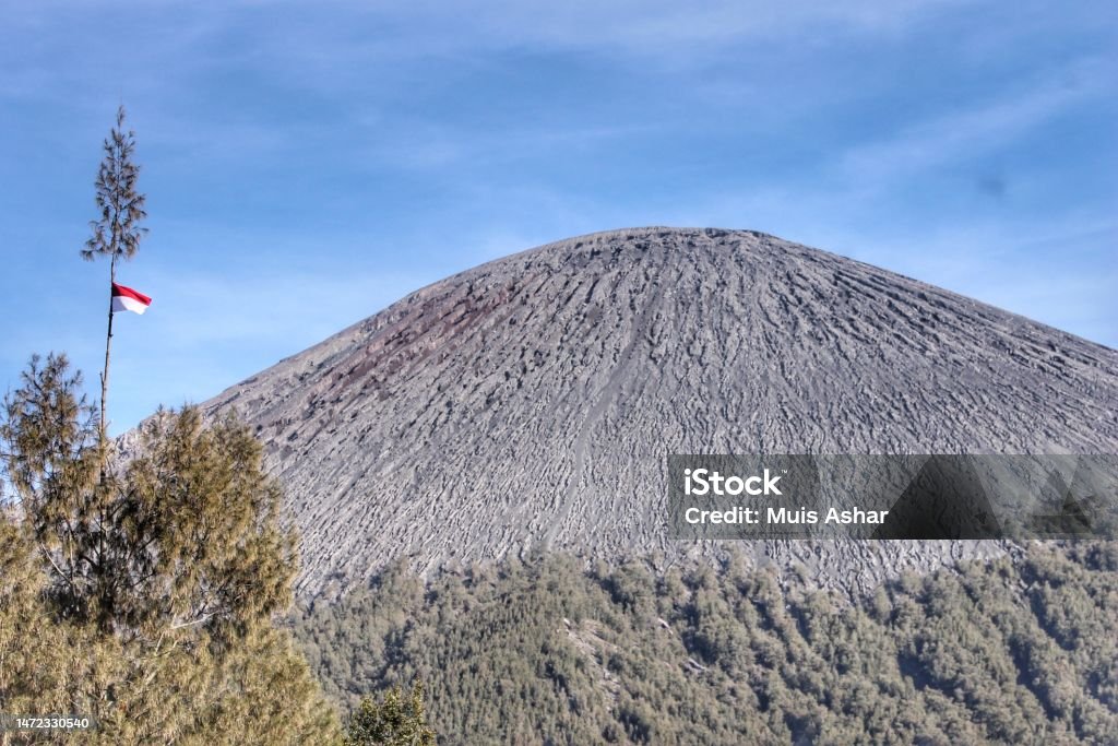 the peak of Mount Semeru "Jongreng Saloko" in Malang, Indonesia Beauty Stock Photo