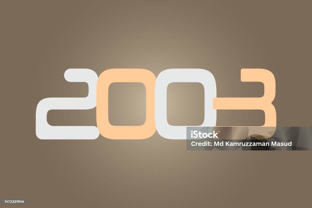 2003 Design Year 2003 Numeric Typography Text Vector Design On Gradient Color ...