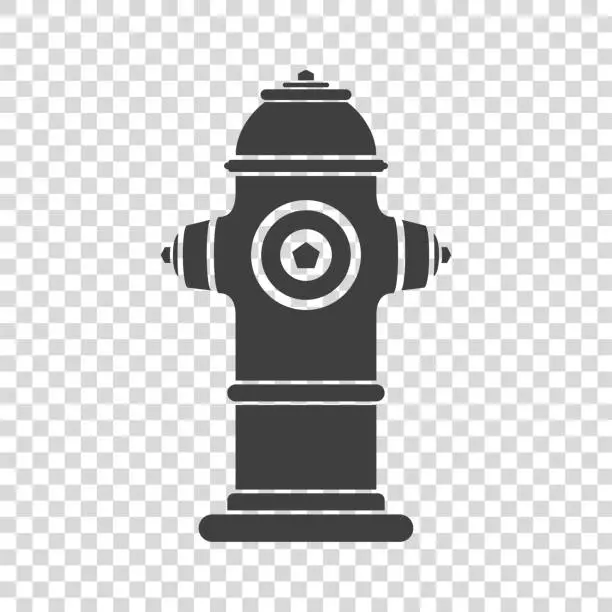 Vector illustration of Fire hydrant icon on transparent background.