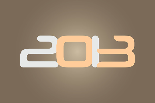 Year 2013 numeric typography text vector design on gradient color background. 2013 historical calendar year logo template design.