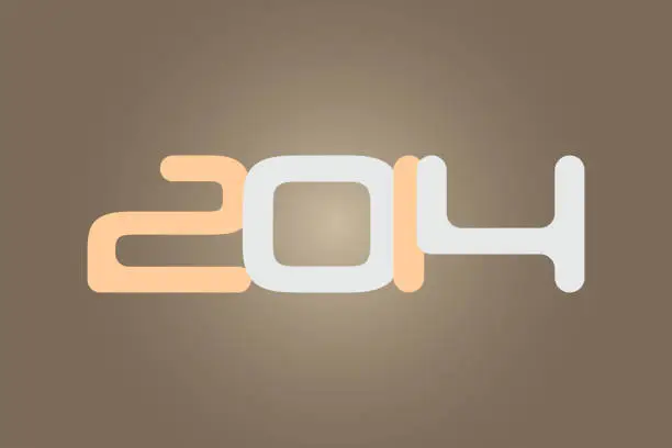 Vector illustration of Year 2014 numeric typography text vector design on gradient color background. 2014 historical calendar year logo template design.