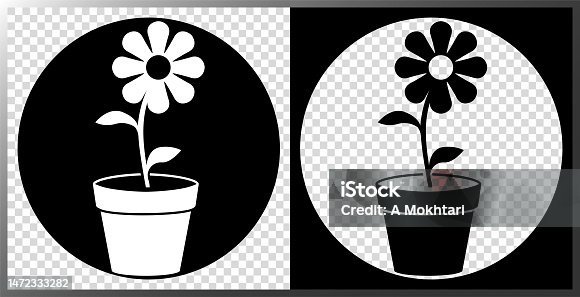 istock Flower in vase icon. 1472333282