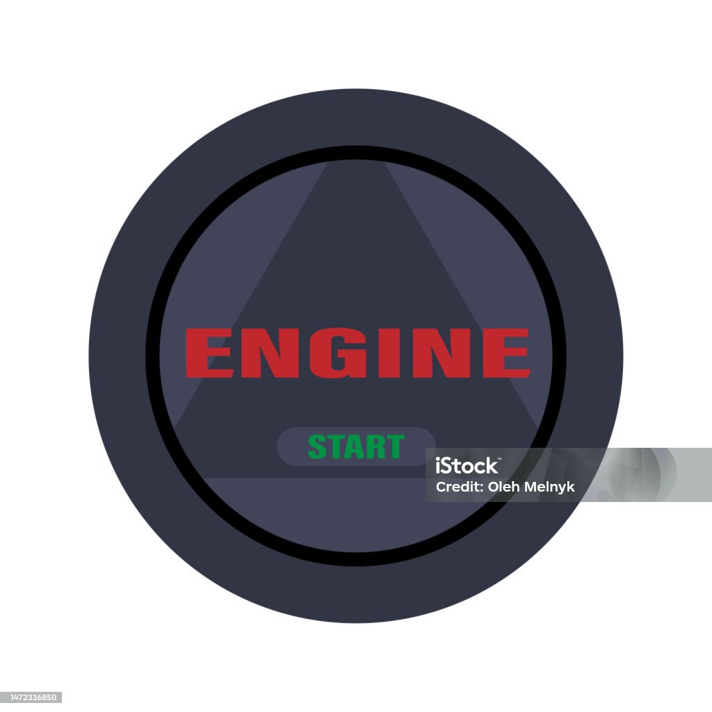 Engine Start Button Car Dashboard Element Stock Illustration - Download ...