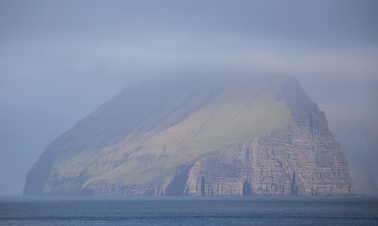 Foggy View of the Island of Koltur, Faroe Islands