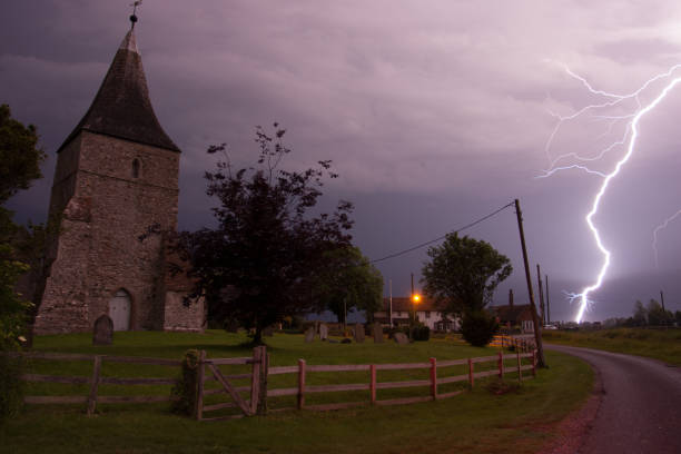 istock Village church lightning 1472341876