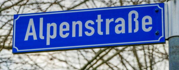 istock Sign Alpine Street german Alpenstrasse 1472352601