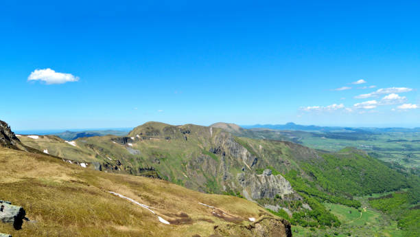 Beautiful view from the top of the mountain during spring