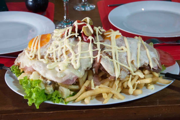 istock chivito a plate in a restaurant. 1472359241