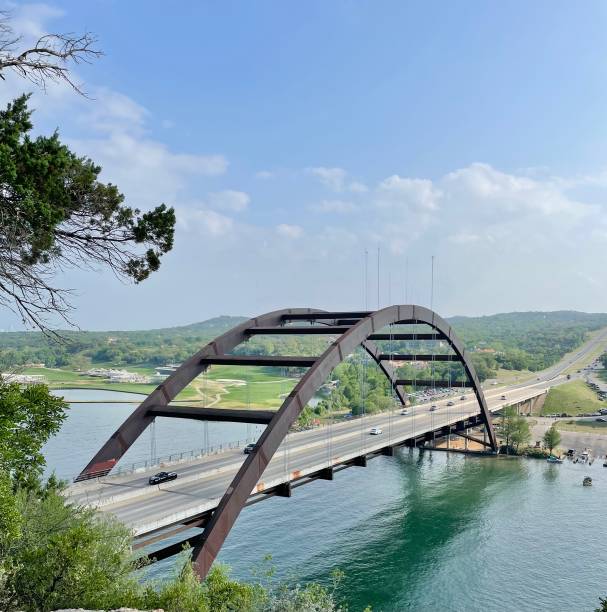 Austin Bridge 40+ Pennybacker Bridge With Austin Skyline Stock Photos, Pictures ...