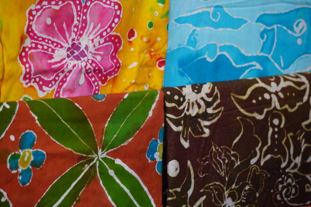 istock Smooth batik fabric cloth texture. Batik is one of Indonesian fabric pattern 1472368993