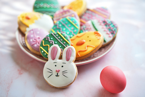 Easter Cookies with Colorful Icing