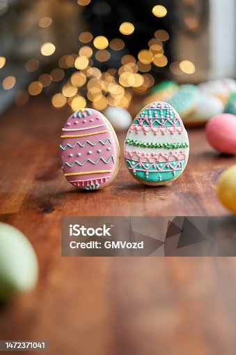 istock Easter Cookies with Colorful Icing 1472371041