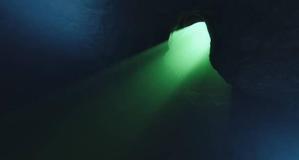 Underwater scene artwork. 3d Rendering. Rocks. Nature Background