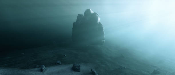 istock Underwater scene artwork. Rocks. Nature Background 1472375299