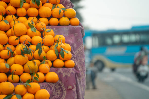istock oranges kinnu citrus fruit piled up at a roadside stall showing how farmers traditionally sell this local fruit in India for eating and juice as a healthy item in summer months 1472376209