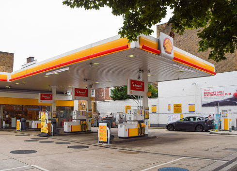 salvador, bahia, brazil - november 10, 2021:  View of a Shell gas station in the city of Salvador.