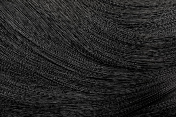 istock Beautiful black hair as background, closeup view 1472382126