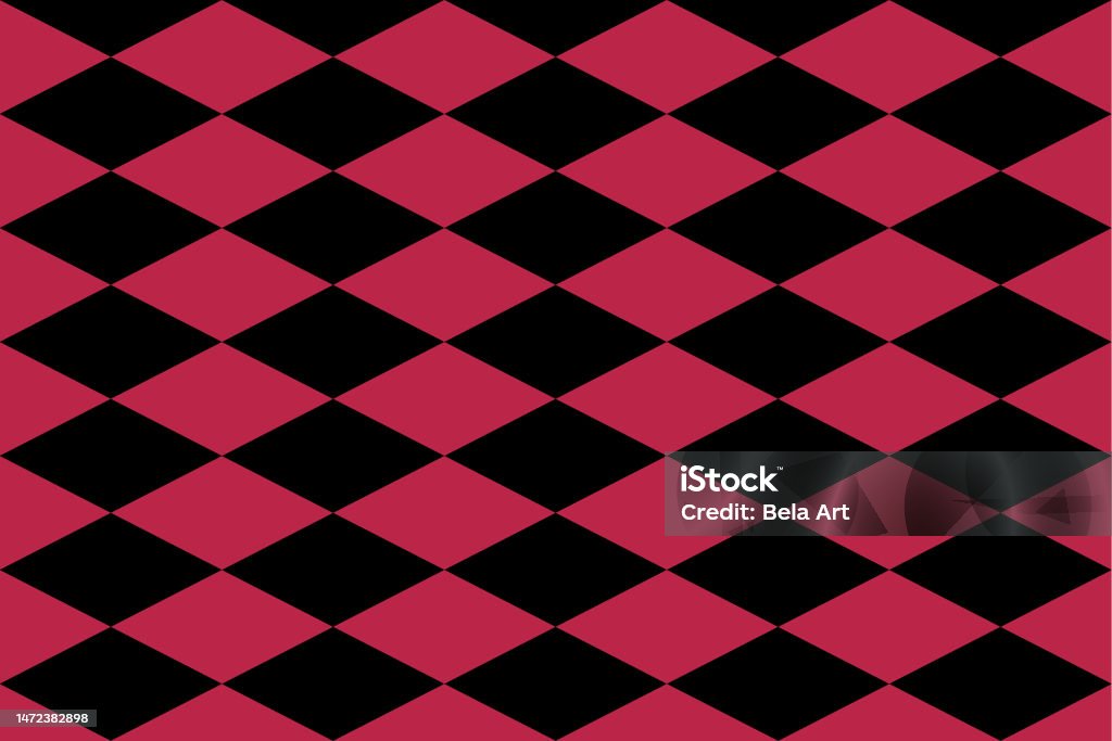 Magenta Diamond Pattern Viva Magenta And Black Rhombus Pattern Stock Illustration - Download ...