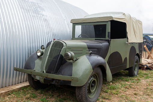 Tarrant Hinton.Dorset.United Kingdom.August 25th 2022.A military truck made by the Standard Motor Company is on show at the Great Dorset Steam Fair