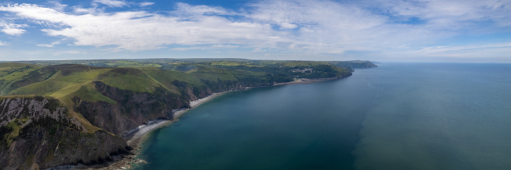 Lynmouth Bay, North Devon - Drone Aerial Panoramic Photo