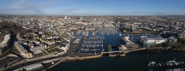 istock Sutton Harbour & The Barbican, Plymouth, Devon Aerial Panoramic Photo 1472387069