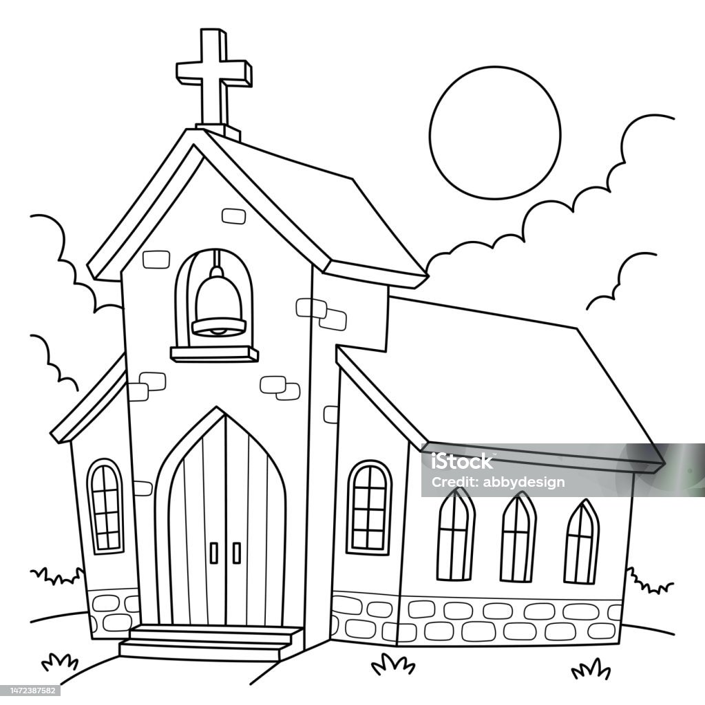 church coloring page