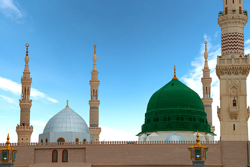 Berlin, Germany: View of the Sehitlik mosque with its two striking minarets, built between 1999 and 2005.