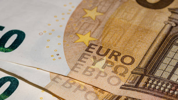 euro currency. europe inflation, eur money. european union curreny - european union euro note currency forex european union currency imagens e fotografias de stock