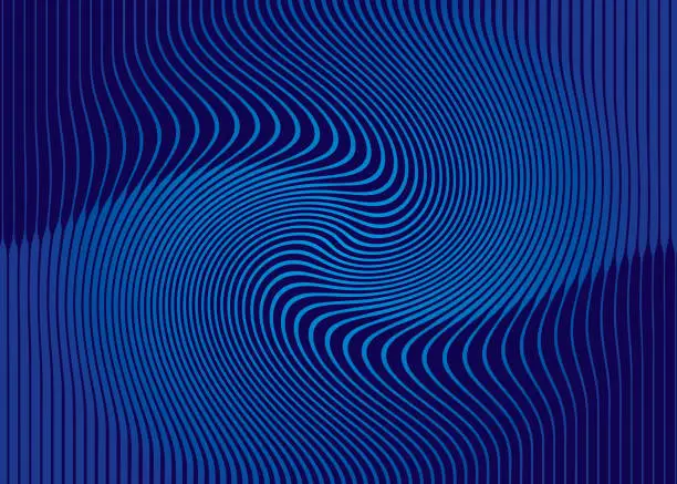 Vector illustration of Blue Halftone Pattern, Abstract Background of rippled, wavy lines