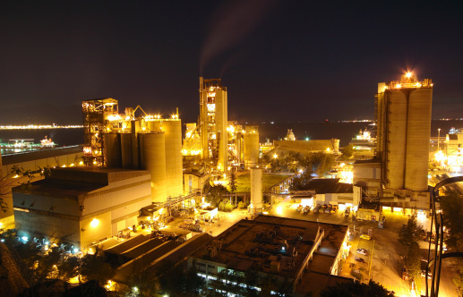 Cement Plant at night