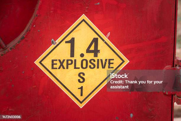 An Explosive Material Warning Symbol Stock Photo - Download Image Now ...