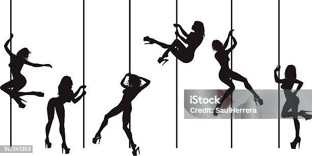 Pole Dancetubo Dancers - Immagini vettoriali stock e altre immagini di Spogliarellista - Spogliarellista, Sagoma - Controluce, Donne