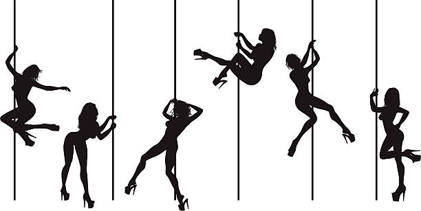 ポールダンスダンサーの管 - female stripper点のイラスト素材／クリップアート素材／マンガ素材／アイコン素材