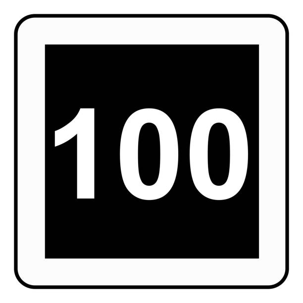 istock Traffic signs. Road signs. Instruction road signs. Recommended maximum speed 100 km. 1472413274