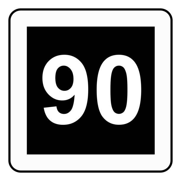 istock Traffic signs. Road signs. Instruction road signs. Recommended maximum speed 90 km. 1472413275