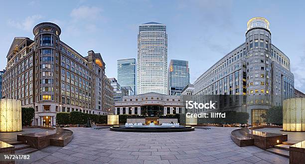 Canary Wharf Skyline From Cabot Square London Stock Photo - Download Image Now - Canary Wharf, London - England, Banking