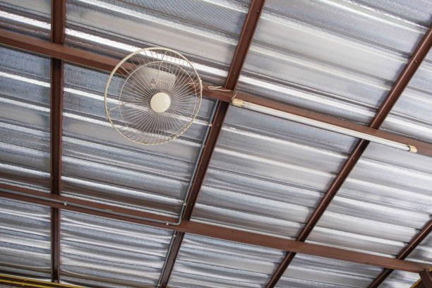 istock Ceiling Fan and Lighting equipment Hang under the roof 1472418271