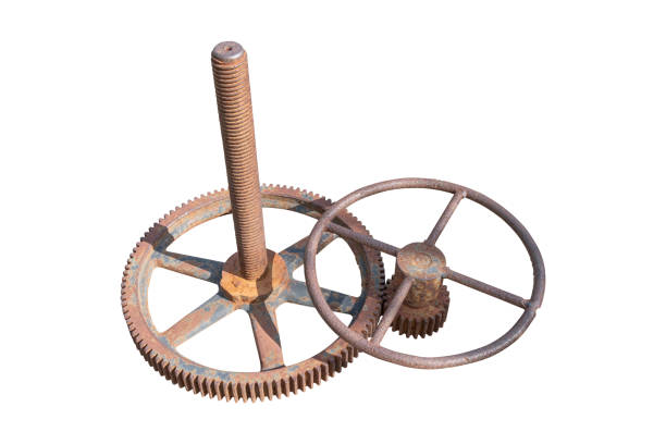 istock Rusted gear isolated on white background have clipping path 1472418280