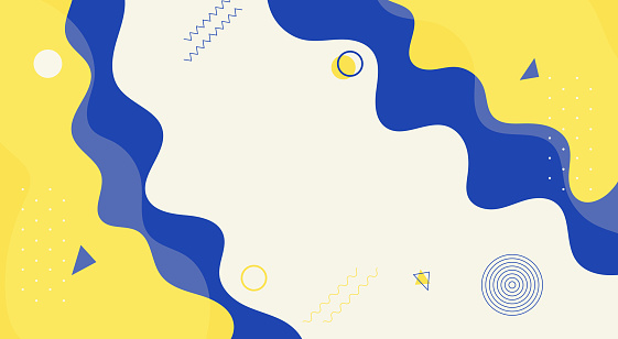 Modern summer blue and yellow gradient liquid shape background design