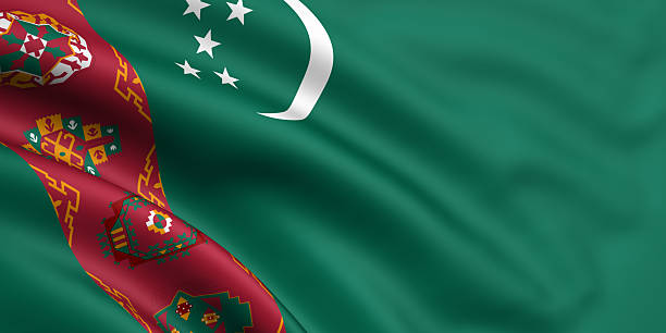 Flag Of Turkmenistan stock photo
