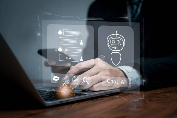 istock Artificial intelligence AI and CRM software automation technology.business use AI smart technology sales reports recording the sale of goods and making tax invoice. Robotic Process Automation RPA. 1472422655