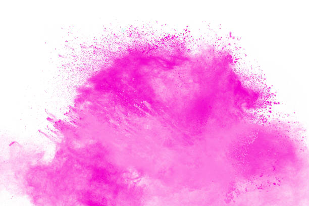 istock Pink dust particles splash on white background. Pink powder splash. 1472422729