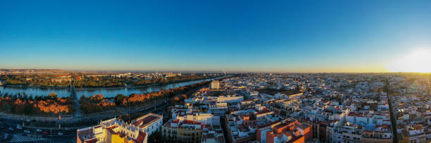 Seville city aerial view in Seville province of Andalusia Autonomous Community of Spain, Europe