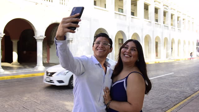 Couple enjoying Merida Yucatan Downtown
