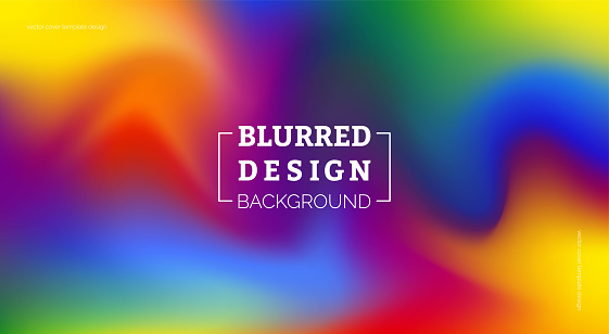 Abstract blurred gradient fluid vector background design wallpaper template with dynamic color, waves, and geometric shape.