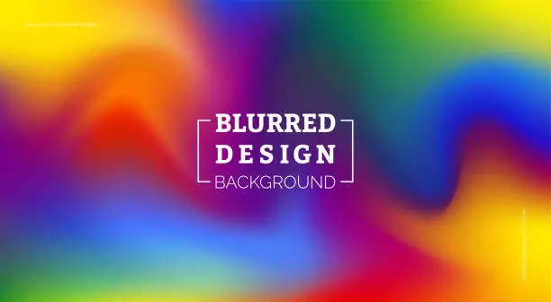 Vector illustration of Abstract blurred gradient fluid vector background design wallpaper template with dynamic color, waves, and geometric shape.