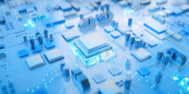 istock 3D rendering of cyberpunk AI. Circuit board. Technology background. Central Computer Processors CPU and GPU concept. Motherboard digital chip. Tech science background. 1472428474