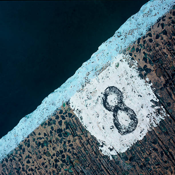 istock lane marker, number eight 147242912