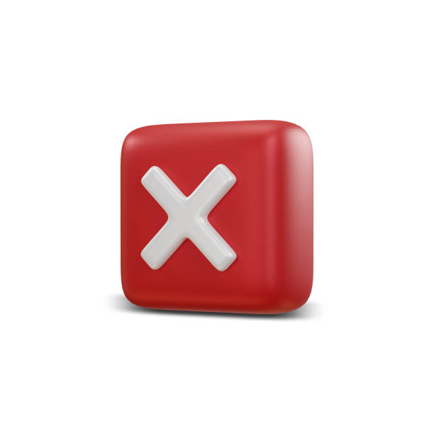 istock Cross mark symbols icon. Buttons with cross. clipping path. 3D rendering 1472430972