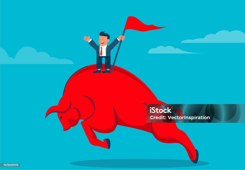 bull red flag cartoon